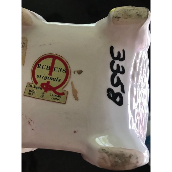 Vintage Rubens Originals Ceramic Baby Carriage Bassinette Stork Delivery 3358 - Picture 8 of 8